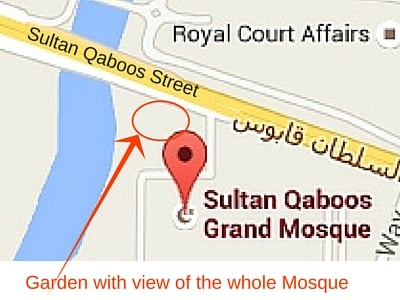 Sultan Qaboos Grand Mosque view Muscat location map
