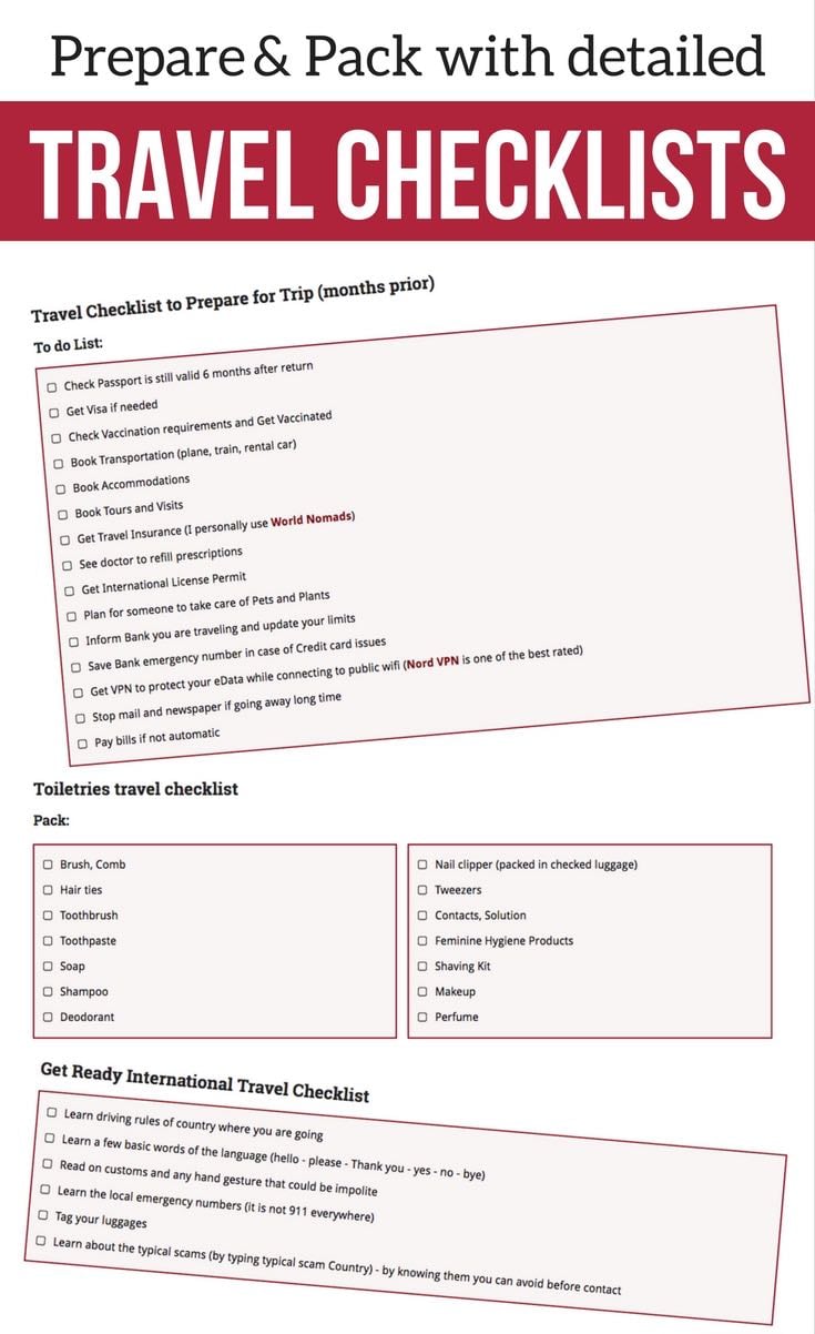 List of travel essentials - Travel Packing Checklist and Travel