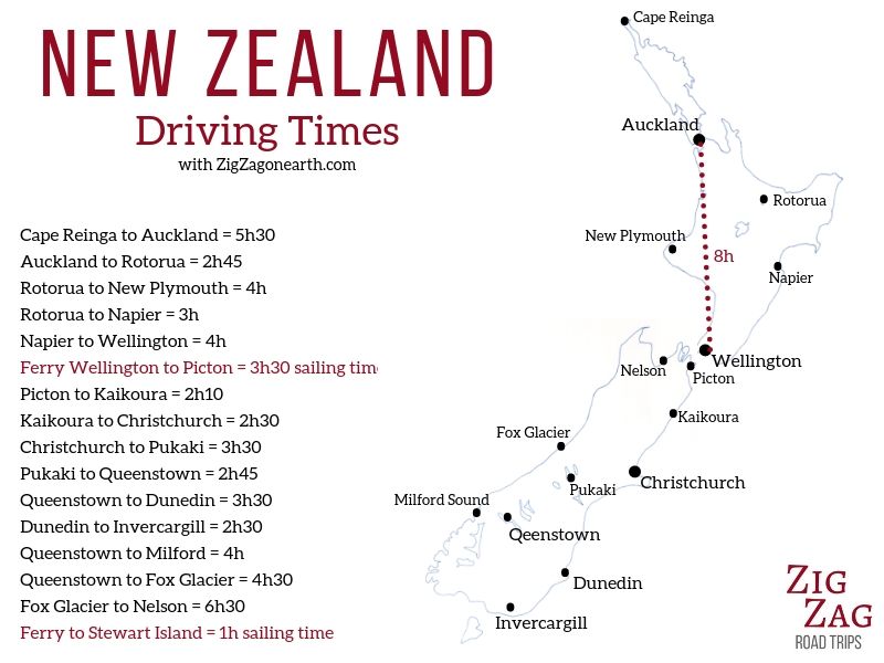 Driving times to plan your road trip around New Zealand