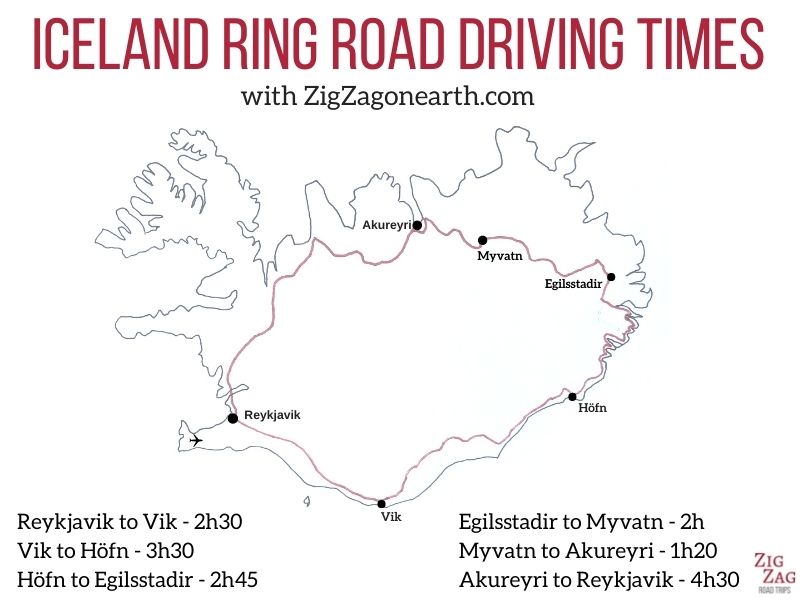 Iceland driving times